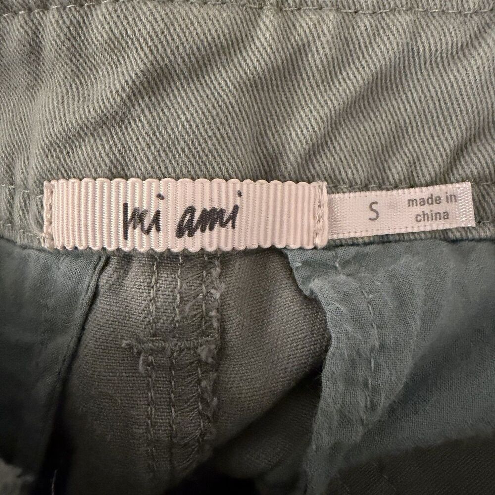 Mi Ami Sage Green Floral Embroidered Cargo Pants Women’s Size Small 100% Cotton - Picture 5 of 6
